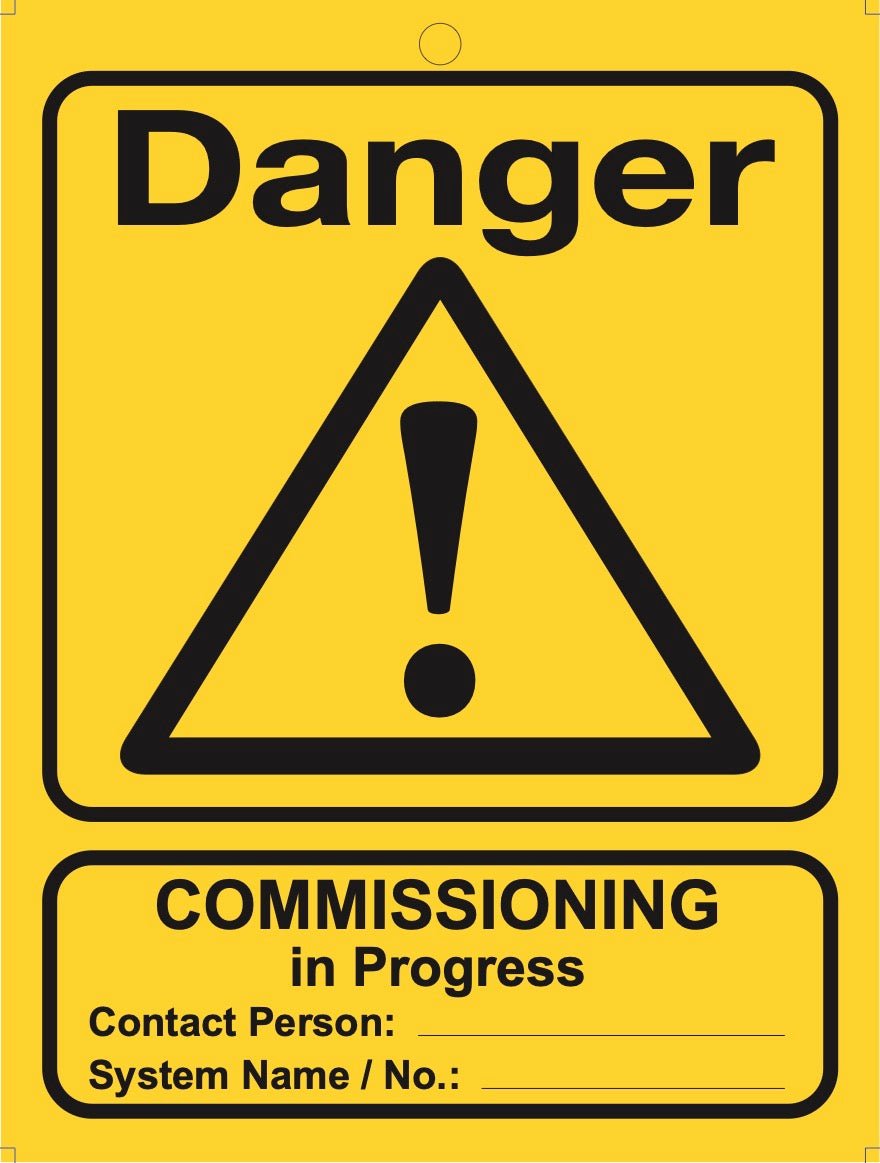 Large Safety Signage - Commissioning in Progress (10 pack) - The Lock Box -