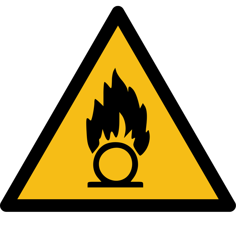 Warnschild Warnung vor brandfördernden Stoffen - W028 | ISO 7010