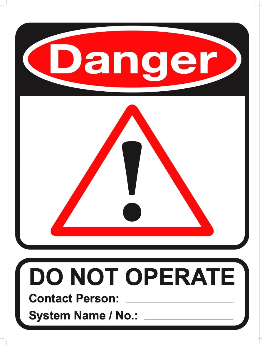 Large Safety Signage - Do Not Operate (10 pack) - The Lock Box -